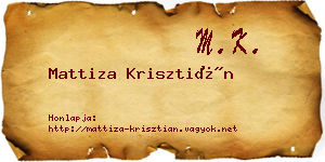 Mattiza Krisztián névjegykártya